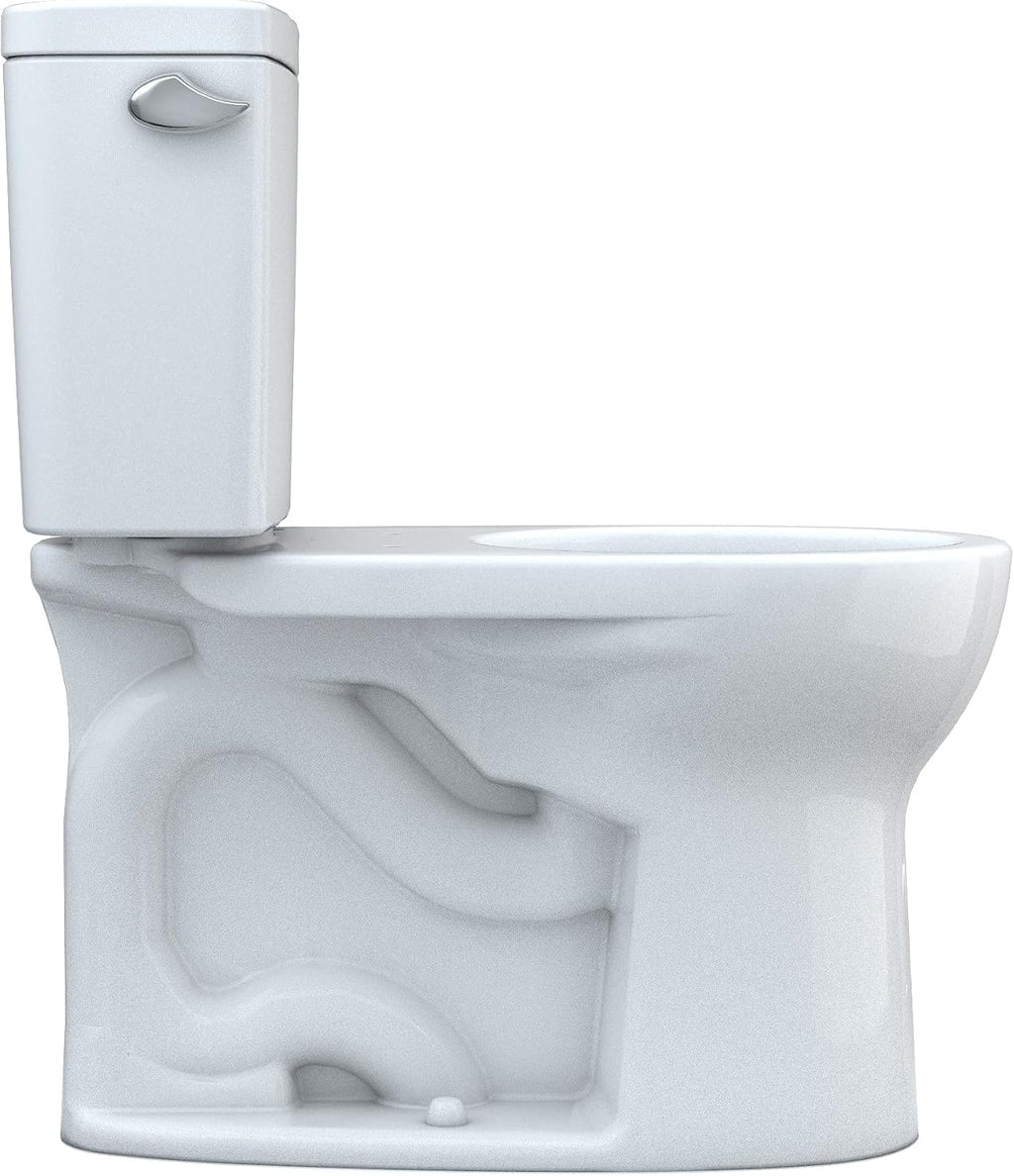 TOTO SW3083#01 WASHLET C5 Round Electronic Bidet Toilet Seat, C5Round, Cotton White & Drake Two-Piece Round 1.6 GPF Universal Height TORNADO FLUSH Toilet with CEFIONTECT, Cotton White - CST775CSFG#01