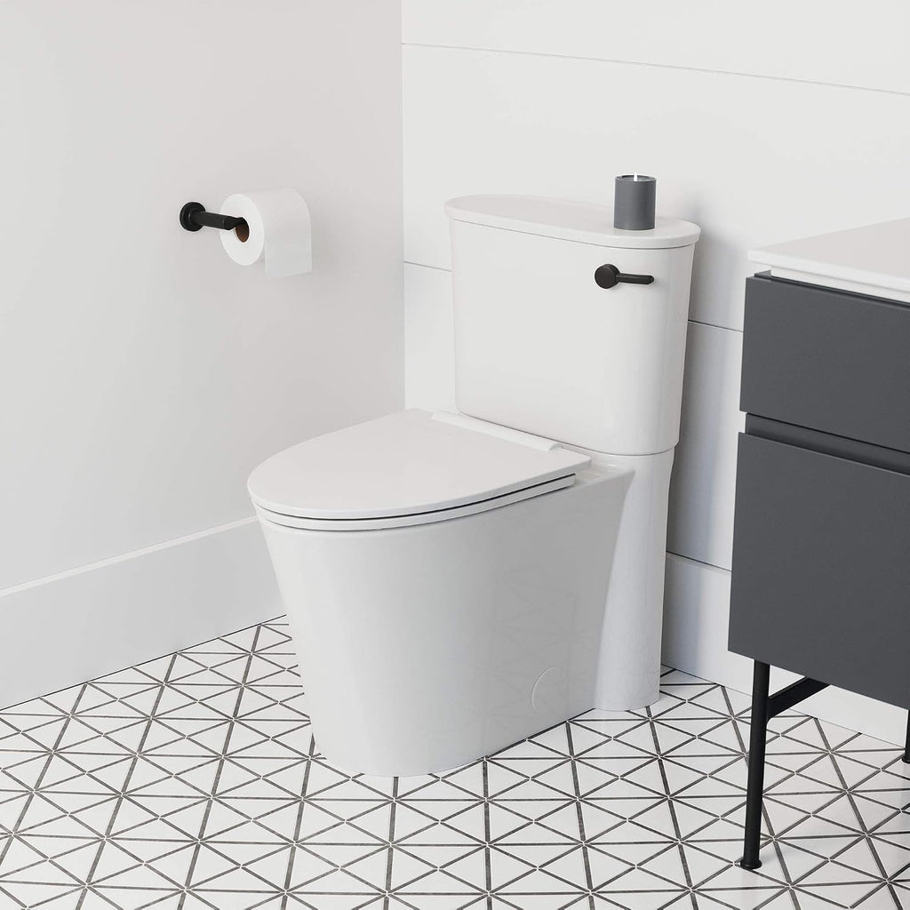 American Standard 226AA105.020 Studio S Height Elongated Toilet with Seat-Right Hand Trip Lever, White