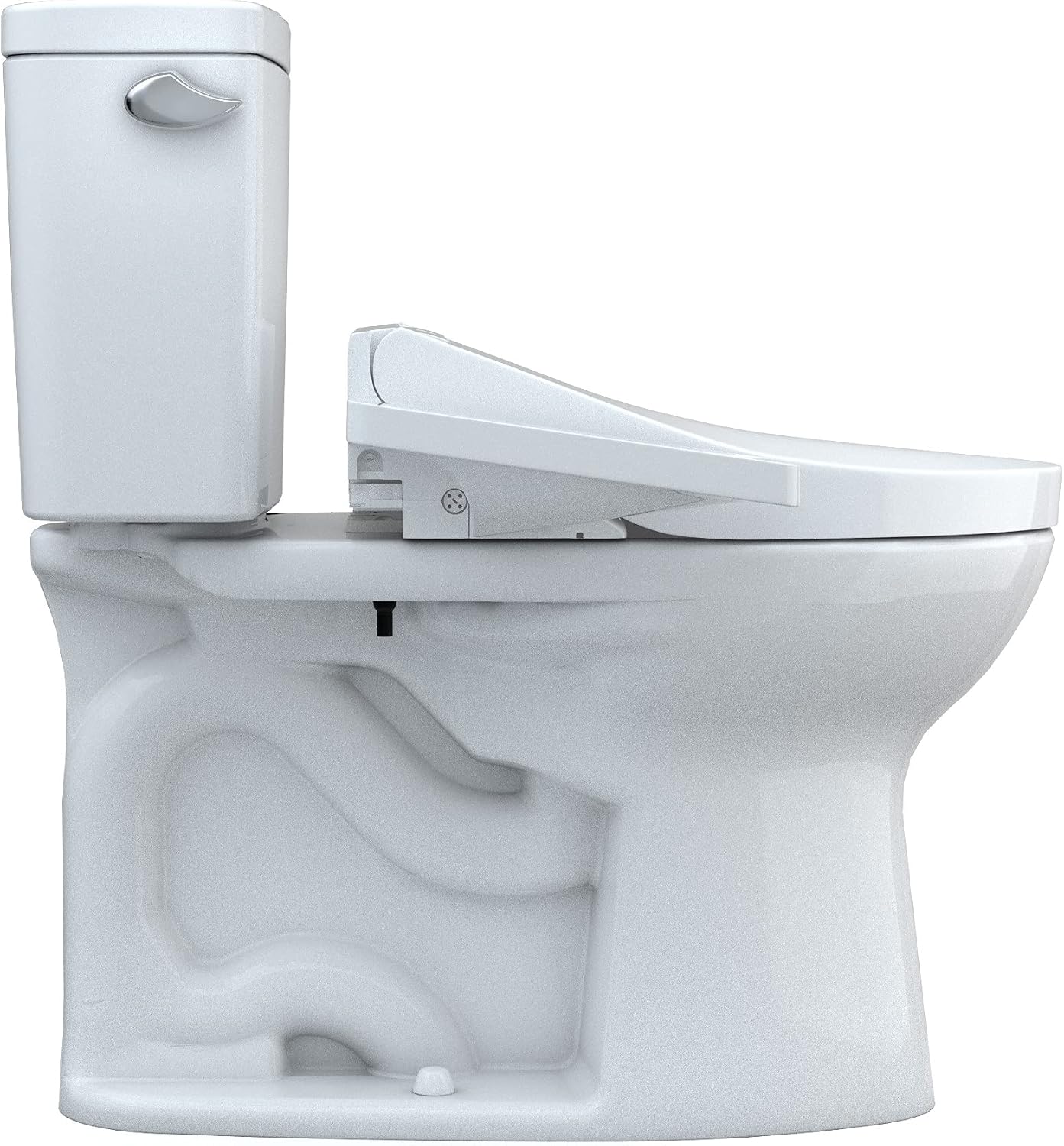 TOTO Drake Two-Piece Elongated 1.6 GPF TORNADO FLUSH Toilet with CEFIONTECT and SoftClose Seat, WASHLET+ Ready, Cotton White - MS776124CSG#01