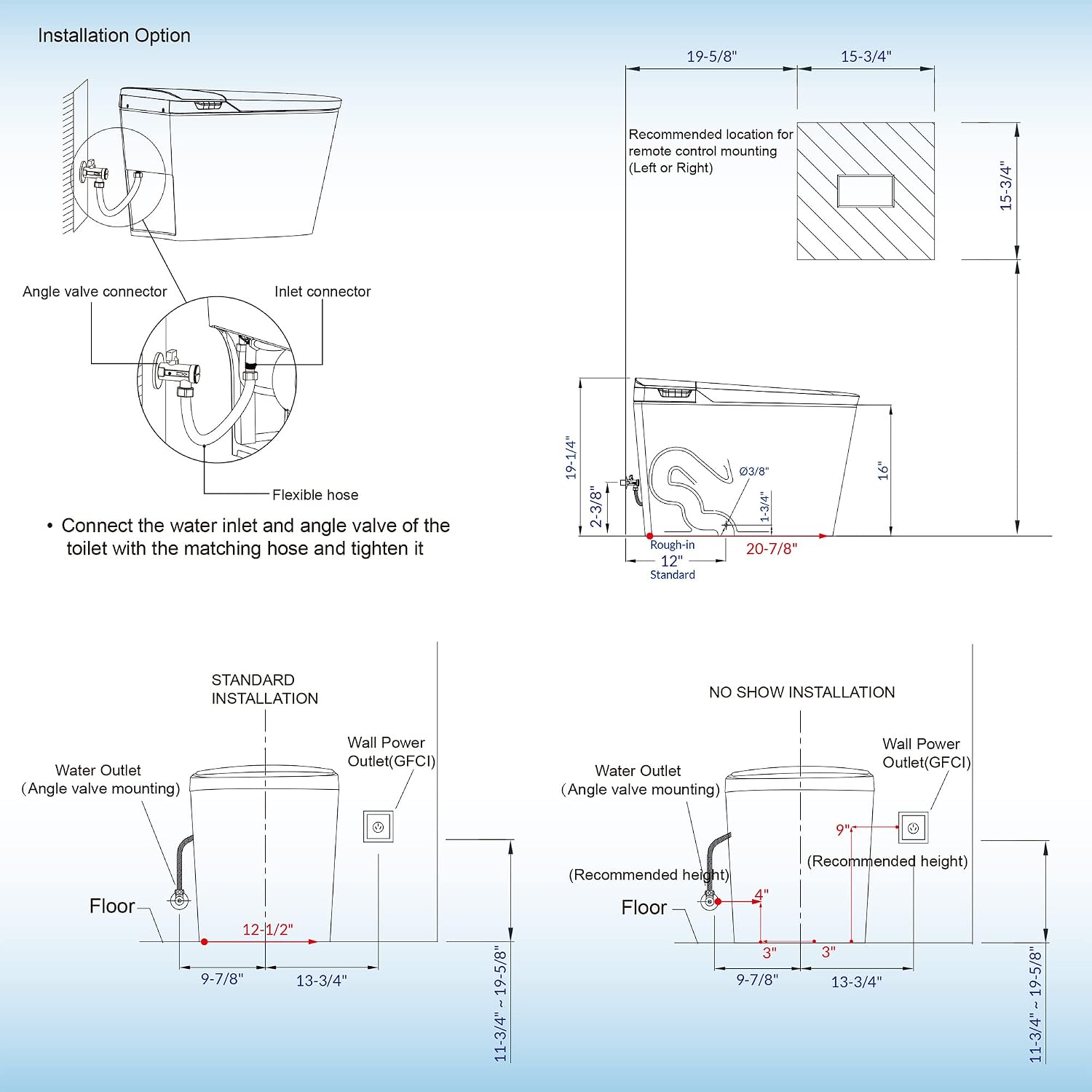 WOODBRIDGE B0980S Intelligent Smart Toilet, Auto Open & Close, Auto Flush,Heated Integrated Multi Function Remote Control, with Advance Bidet and Soft Closing Seat, White