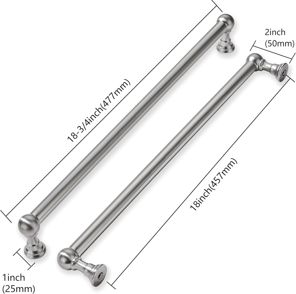 khtumeware 3 Pack Appliance Pull 18 Inch Hole Center Solid Brushed Satin Nickel Cabinet Pulls Heavy Duty Vintage Cabinet Handles for cabinets Dressers Kitchens Handles Bathroom cabinets