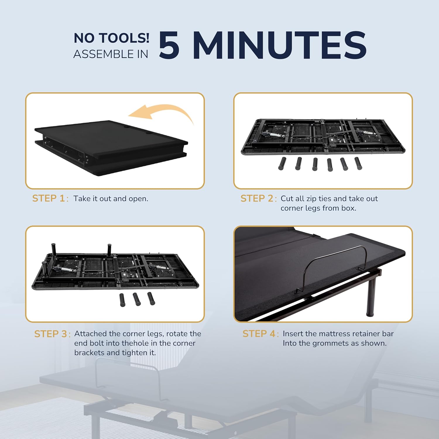 EGOHOME Adjustable Bed Frame Full and 14 Inch Cooling Memory Foam Mattress, Wireless Remote Head and Foot Incline,12 inch Legs, Zero Gravity 54' x 75'