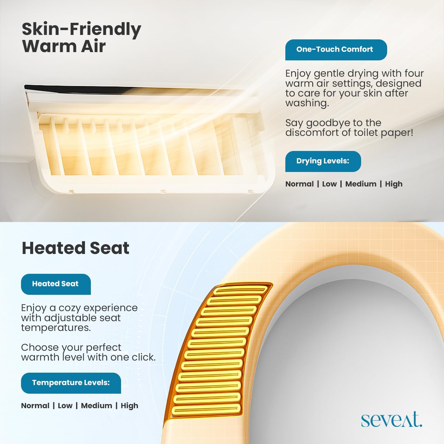 Electric Heated Bidet Toilet Seat – Instant Warm Water, Dryer, Feminine & Rear Wash | Wireless Remote | Self-Cleaning Nozzle | LED Temperature Display | Bathroom Comfort and Hygiene (Elongated)