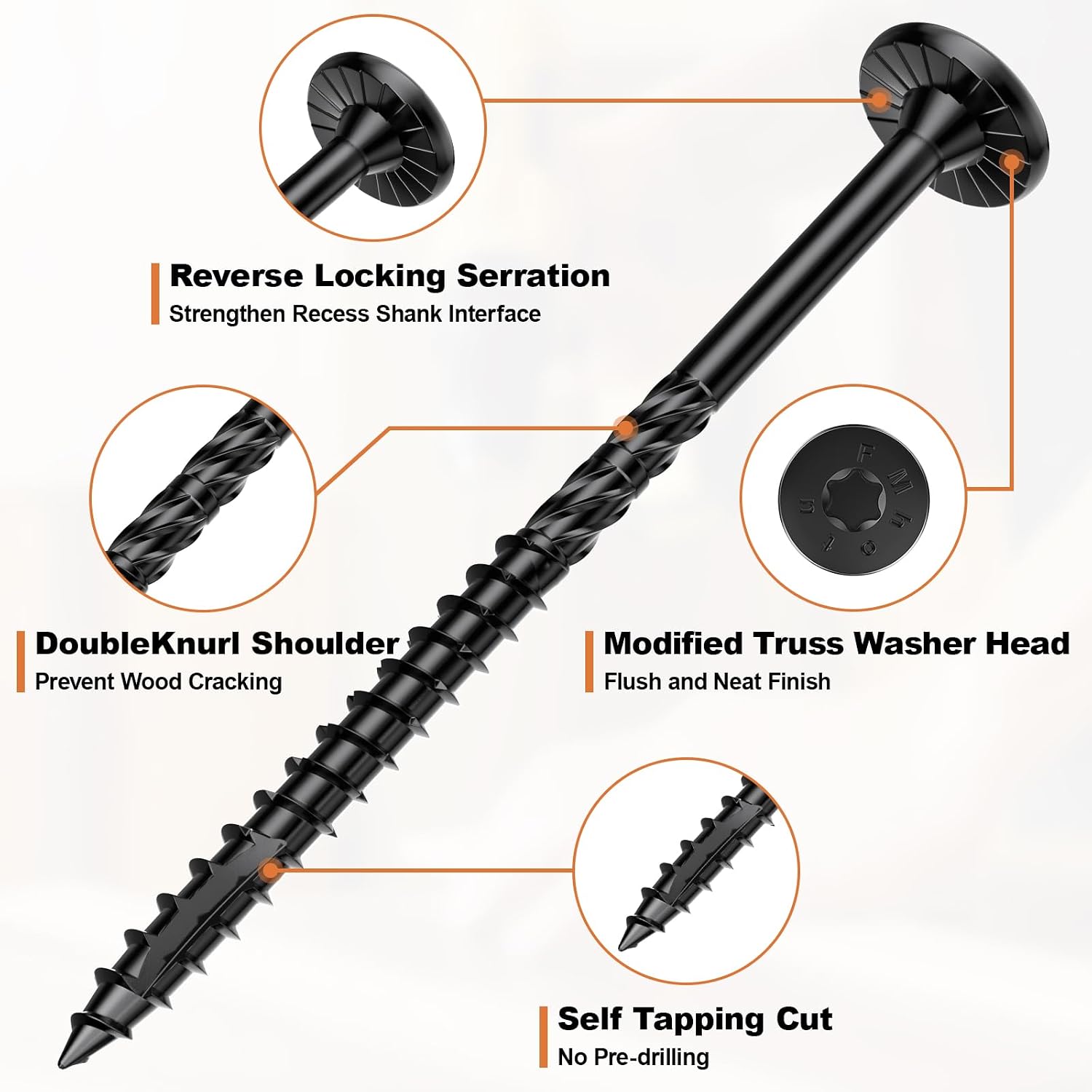 #14 Heavy-Duty Wood Screws Assortment Kit, 480Pcs Star Drive Decking Wood Screws, Rust Resistant Timber Screws for Log/Landscaping Wood (2-7/8',6') Black, Tan, Green