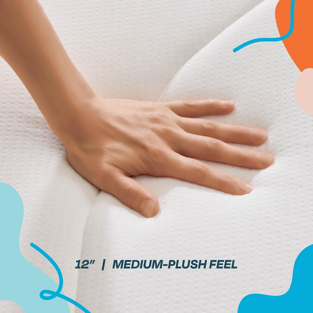 Linenspa 12 Inch Memory Foam and Spring Hybrid Mattress - Medium Plush Feel - Bed in a Box - Pressure Relief and Adaptive Support - Breathable - Cooling - Primary Bedroom - Full Size