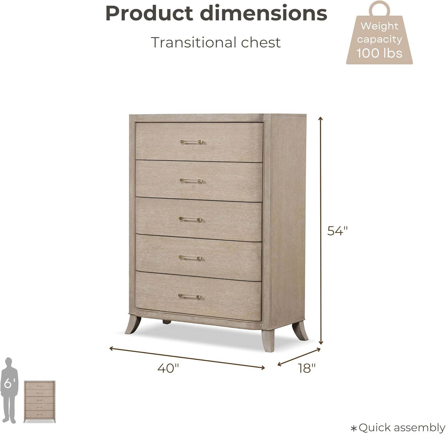 Furniture of America Saries Transitional Solid Wood 6-Piece Queen Panel Bedroom Set with USB Ports, Shelter Padded Headboard, Soft Curved Edges, Box Spring Needed, Natural Oak