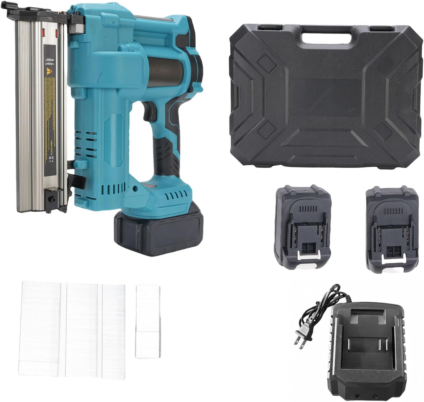 Cordless Brad Nailer Electric Staple 2 in 1 Nail Staple for Woodworking with 18GA 3/4in to 2in Nails and 5000mAh Battery (US Plug)