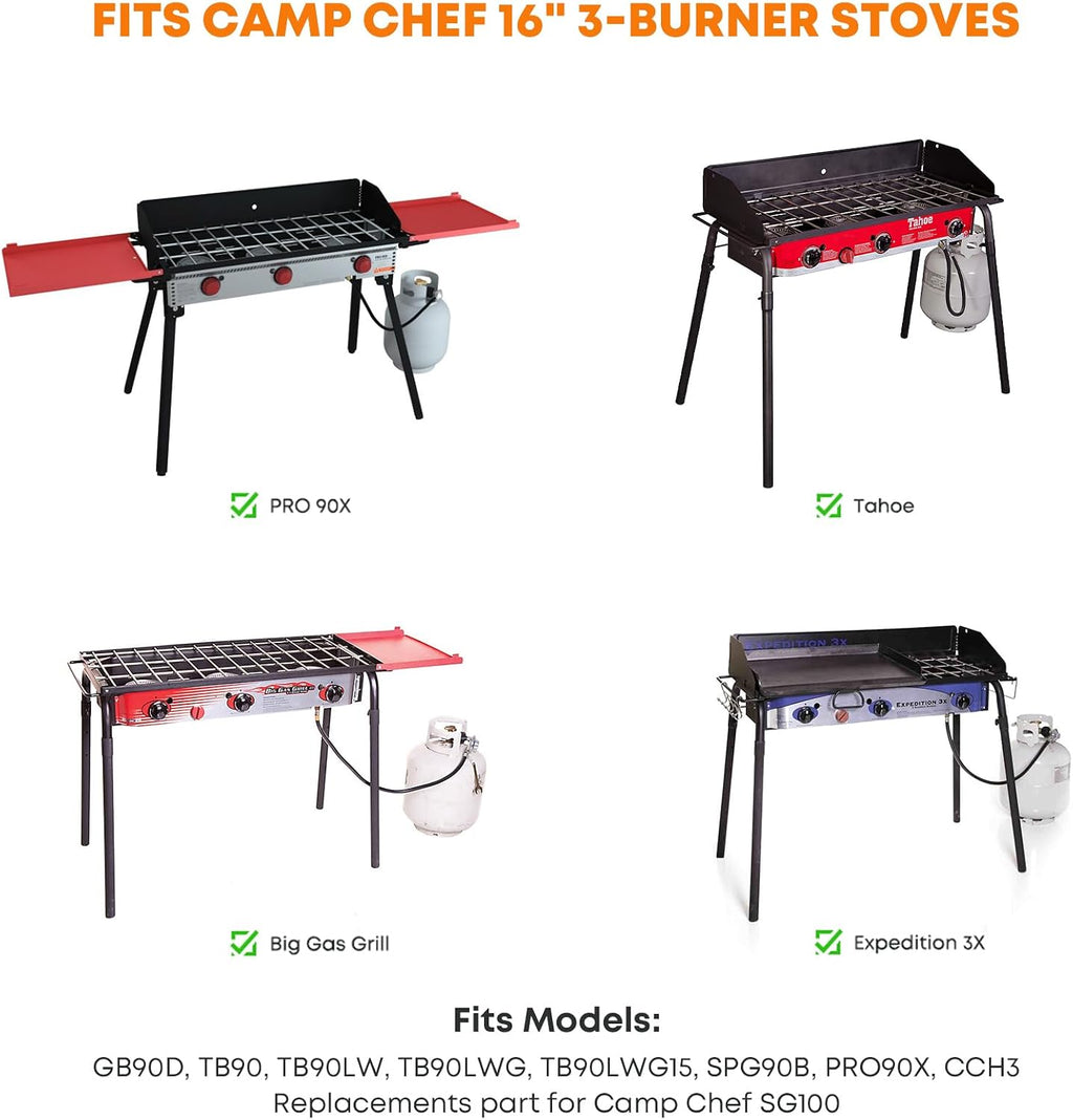 Stanbroil Fry Griddle for Camp Chef Stove, 16 in. x 37 in. Stainless Steel Flat Top Griddle, 3 Burner 16' Cooking Accessories for Camp Chef Tahoe, Expedition 3X, PRO90X