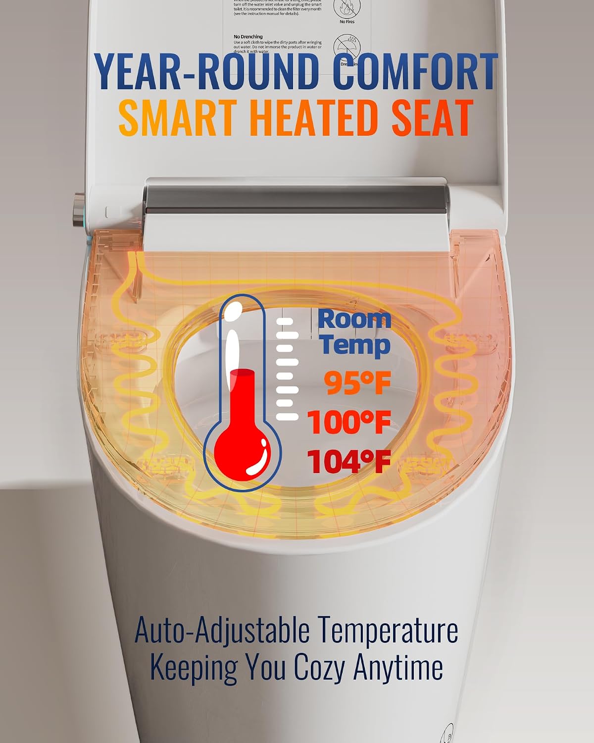 LW Smart Toilet without Bidet, One Piece Elongated Modern Toilets for Bathrooms, Built-in Electric Pump & Water Tank, Heated Seat, Auto Flush, Foot Sensing Flush, Night Light, Blackout Flush, White