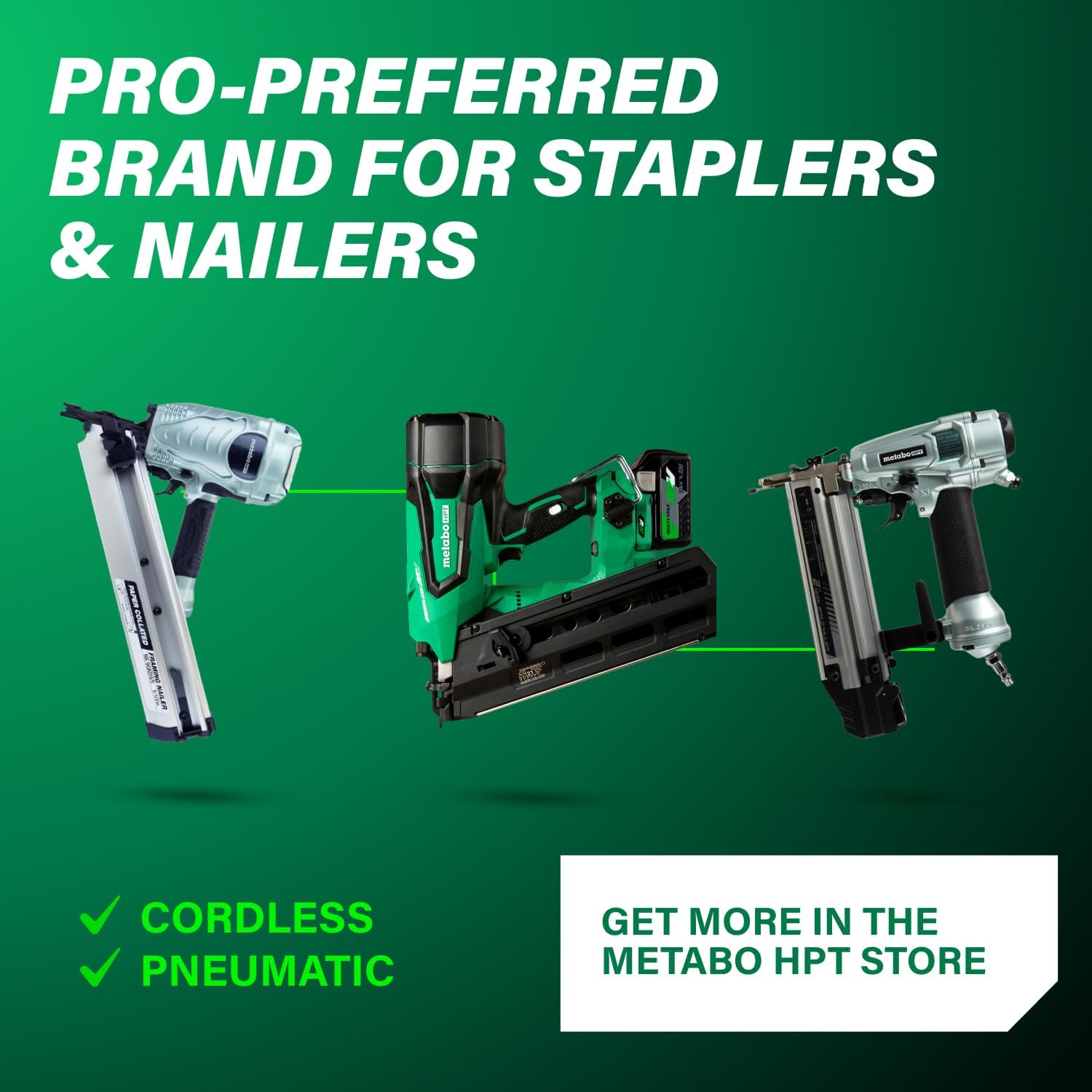 Metabo HPT 36V MultiVolt Cordless Plastic Strip Framing Nailer Kit, 21 Degree Framing Nailer with Power Tool 2.5Ah Lithium Ion Battery, Drives 2' to 3-1/2' Nails, NR3690DR