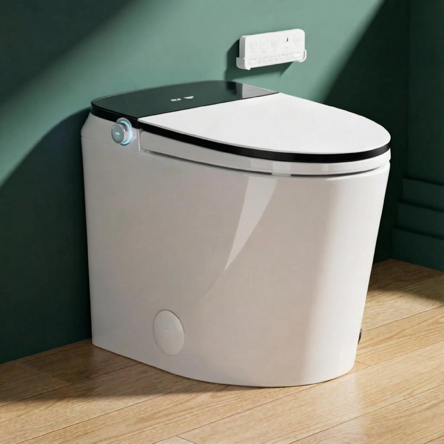 18' Tall Smart Toilet with Bidet Built In,ADA One Piece Modern Elongated Electric,Tankless Toilets with Warm Water Sprayer and Dryer,Foot Sensor Operation,Bidet with Heated Seat LED Display