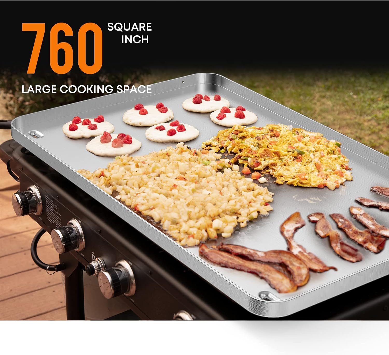 Stanbroil Flat Top Griddle for Cuisinart CGG-0036 36' 4-Burner Gas Grill, Stainless Steel Griddle Replacement Top with Dual Grease Management System