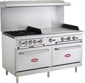 Kratos Commercial Gas Range, 60' Wide with 36' Griddle, 4 Burners, and 2 Standard Ovens, Natural Gas (29Y-171-NAT)