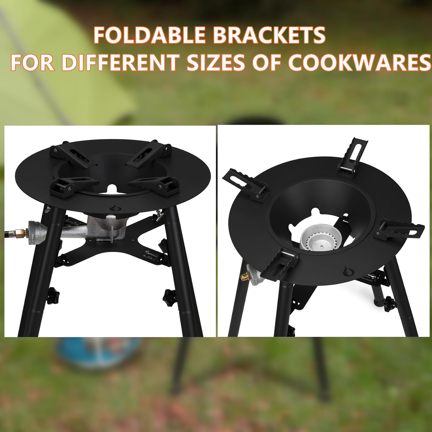 ONLYFIRE GRILLS Propane Paella Burner Stand Set with 21' Paella Pan, Outdoor Gas Stove Cooking Kit, Portable Gas Burner with Wok for Backyard Camping Tailgating RV, 4FT Hose, 60000BTU, GS300