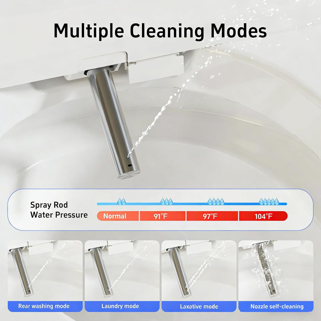Smart Toilet With Built-in Heated Seat, Foot Sensor,LED Digital Display With Dual Temperature Display,An Integrated Bidet Toilet With A Warm Water Nozzle and Automatic Flushing