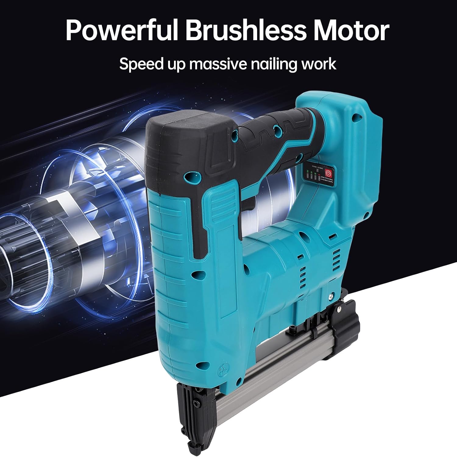 Cordless Nailing Machine with 2000mAh Batteries x 2, 60 Shots/min, Brushless Motor, Brad Nailer for Home Renovation Indoor Use, 2 in 1 Cordless Brad Nailer and (US Plug 100‑240V)