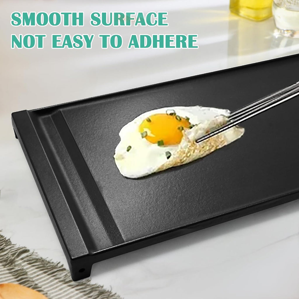 WB31X24738 Cast Iron Griddle & WB31X27151 Stove Grates Replacement for GE Gas Stove JGBS66REKSS, JGB700SEJ4SS, JGSS66SEL1SS, JGSS66SEL3SS, Griddle Plate Side Burner Grate Cooktop for GE Range Parts.