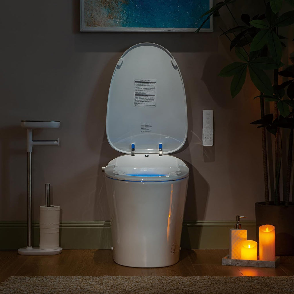 WOODBRIDGE Smart Toilet with Auto Open/Close Lid, Foot Sensor Operation,Dual Auto Flush, Heated Seat, Power Outage Flush,Hygienic Wash,Night Light,LT610