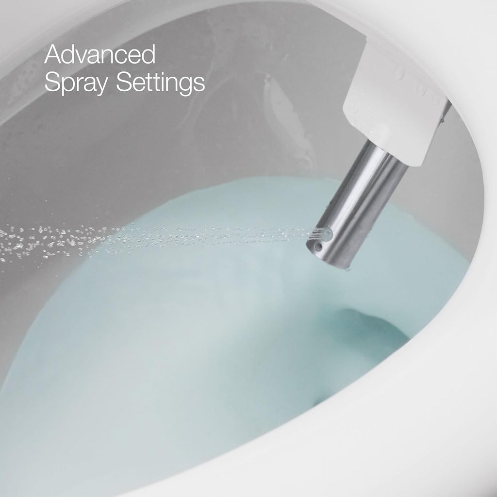 Kohler PureWash E880 Elongated Bidet Toilet Seat With Remote, Warm Water, Quiet-Close Lid Prevents Slamming, Easy Installation with Quick-Release, Self-Cleaning Wand, Adjustable Water Pressure