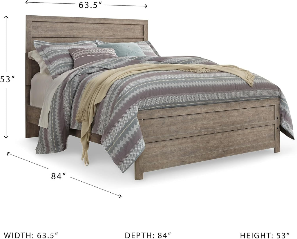 Signature Design by Ashley Culverbach Farmhouse Queen Panel Bed, Foundation or Box Spring Needed, Gray