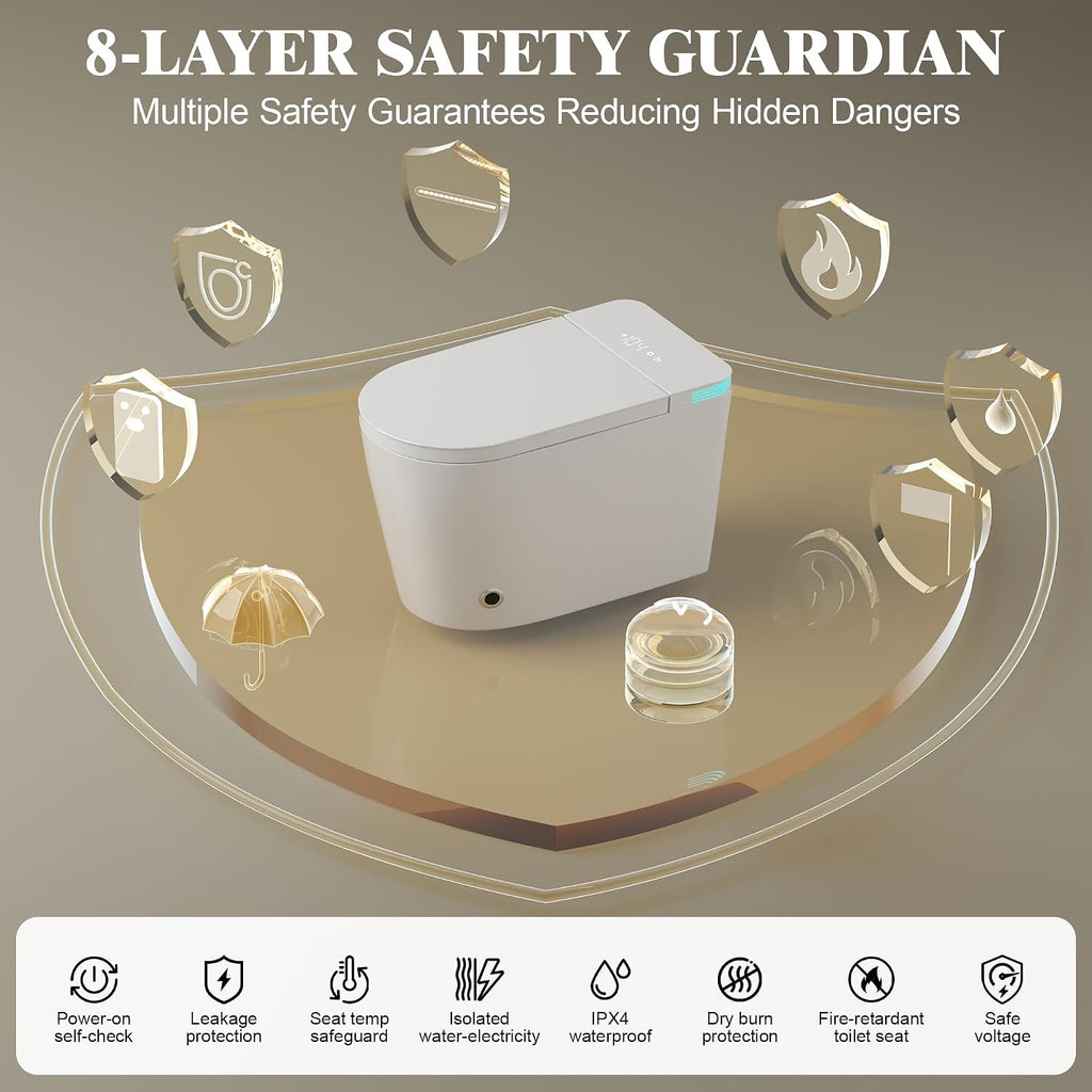 Smart Toilet with Bidet Built In, Elongated Heated Seat, Auto Flush, Manual Soft-Close Seat&Lid, Warm Water Wash&Air Dry, Electric One Piece Toilet for Bathroom with Siphon Dual Flush 0.8/1.2 GPF