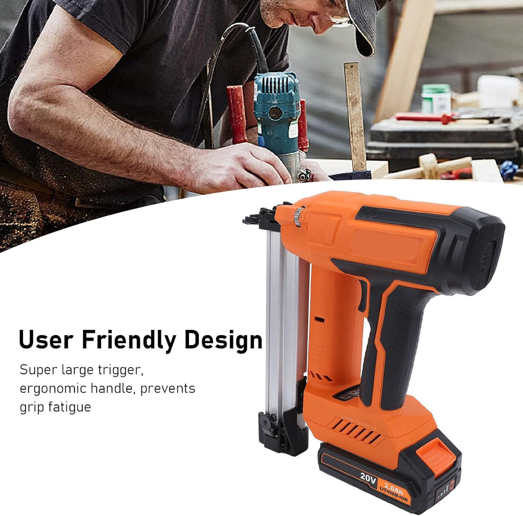 Cordless Brad Nailer, 18Ga 3/8 to 1 1/4 Inch Nail with All Copper Motor, for Woodworking Furniture Production Baseboards Installation (US Plug 100‑220V)