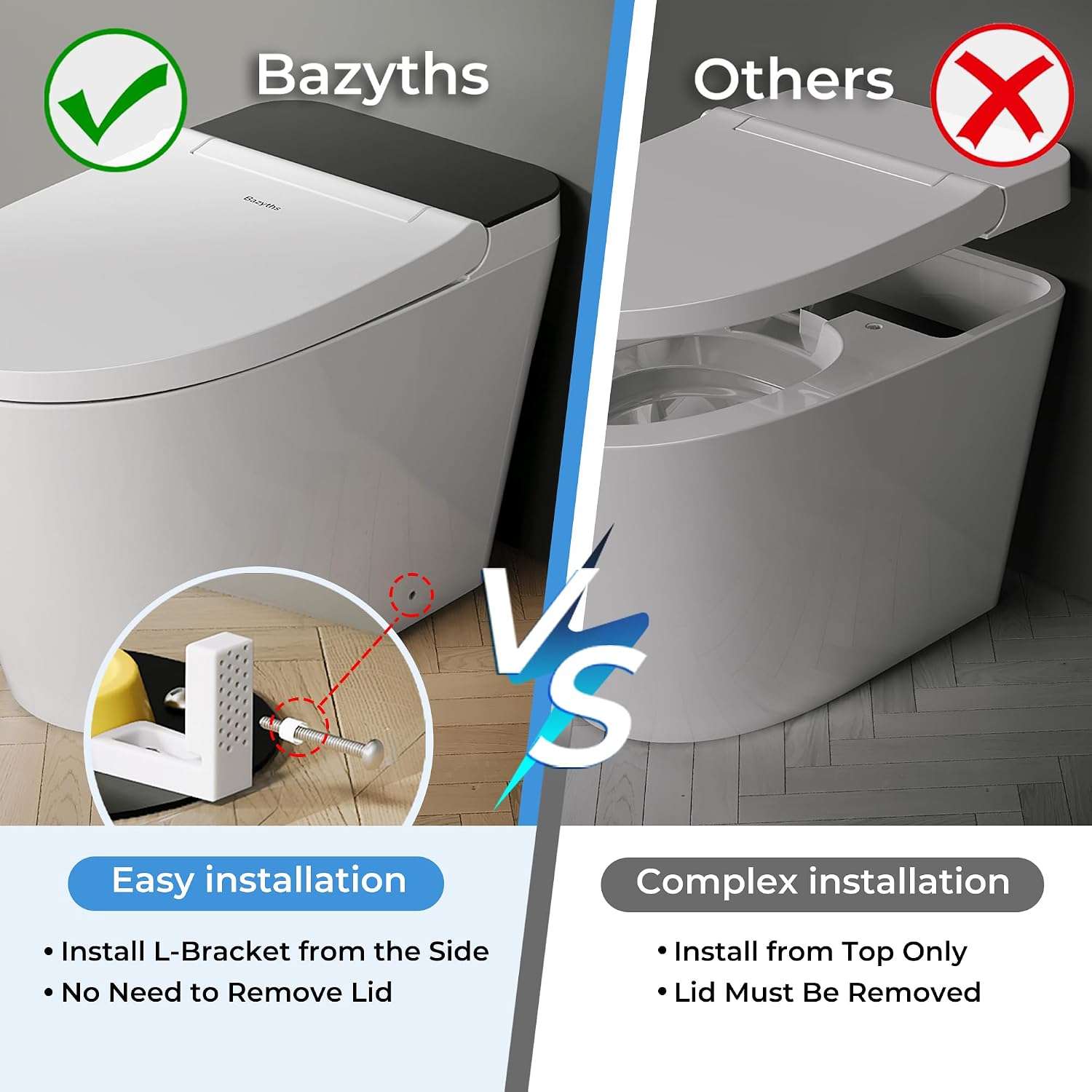 Smart Toilet with Bidet Built In & Foam Shield, Supports Cleaning Tablets, Auto Open/Close, Built-in Tank, Foot Sensor Flush, Heated Seat, Warm Dryer, One Piece Elongated Toilet (ZYC8A)