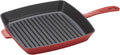 STAUB Cast Iron 12-inch Square Grill Pan - Cherry