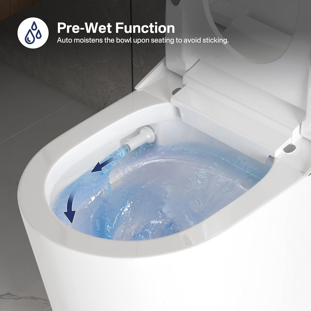 Eridanus One Piece Smart Toilet with Bidet Built in, Electric Bidets with Warm Water Sprayer and Air Dryer, Auto Flush & Lid, ADA Height Elongated Heated Seat, Foot Sensor, Modern Tankless Toilets