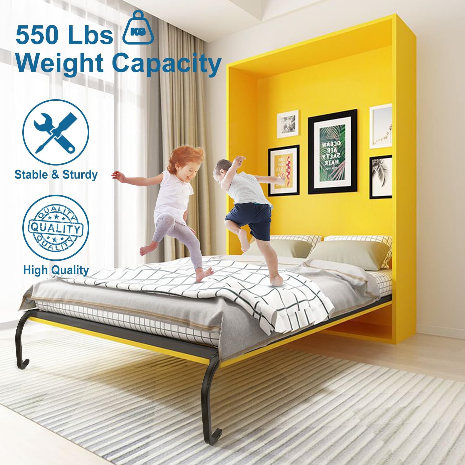 TOPOWN Queen Size Deluxe Murphy Bed Kit Queen Murphy Bed Kit Murphy Bed Hardware DIY Murphy Bed Kit Queen (Vertical)