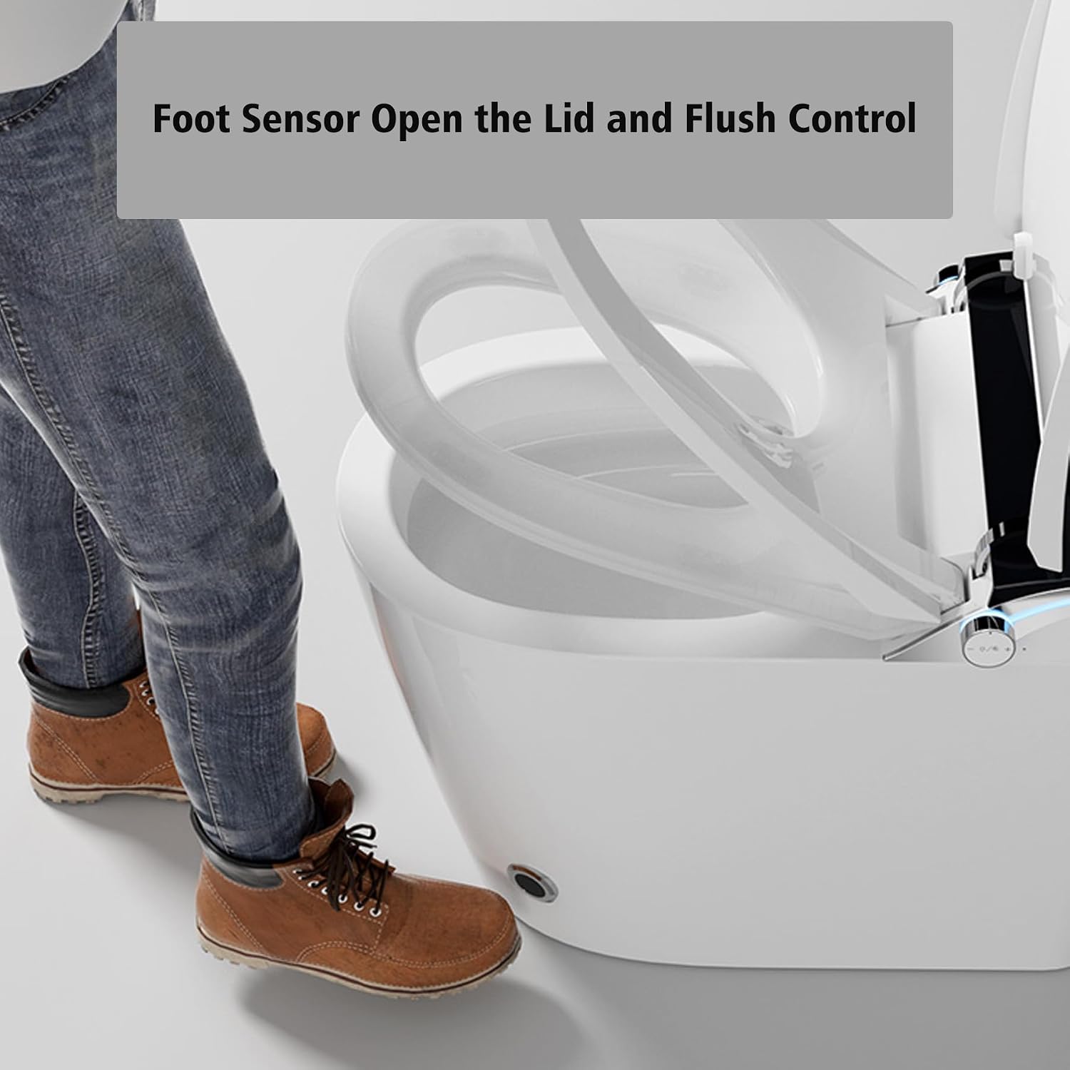 SouNor Smart Toilet with Elongated Bidet,Adjusted Heated Seat, Warm Water and Air Dry, Auto Flush Convenient For All Users, White