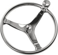Lewmar Power Grip Boat Steering Wheel with 1/2' Welded Nut - 15.5' Diameter, Weather-Resistant Stainless Steel, Professional Knob with Ergonomic Finger Grips