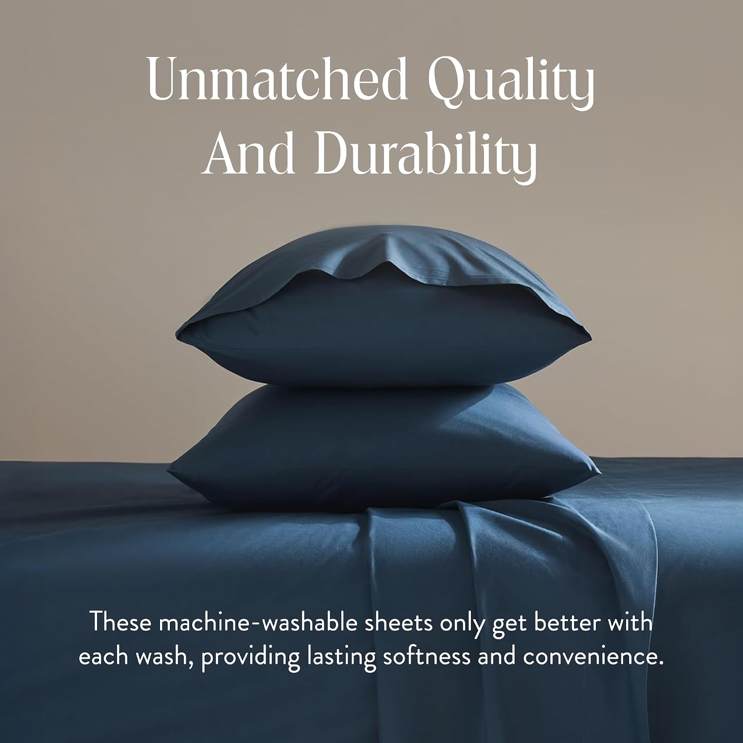 Brooklinen Luxury Sateen 4 Piece Sheet Set - 100% Cotton Bed Sheets, Soft & Durable Full Size Sheets Set in Abyss Blue, Oeko-TEX Certified Bedding Set, 1 Fitted Sheet, 1 Flat Sheet, 2 Pillowcases