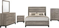 Coaster Home Furnishings - Watson - Wood - 5-Piece Bedroom Set with Panel Headboard and Groove Details - Bedroom - Full Size - Light Taupe - 215911F-S5