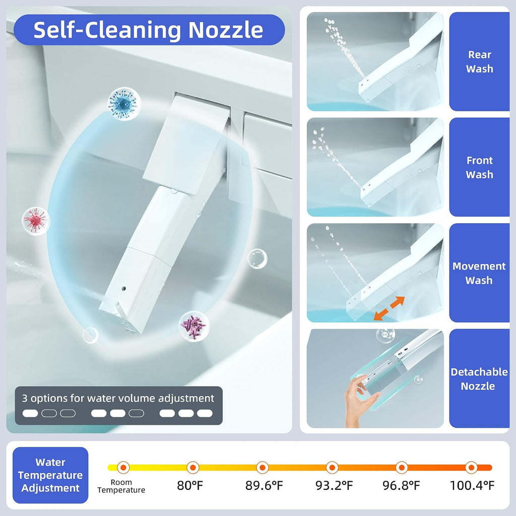WOODBRIDGE Smart Toilet, Auto Open & Close, Auto Flush, Foot Sensor, Cleaning Foam Dispenser, Heated Seat and Chair Height Design, EBT230
