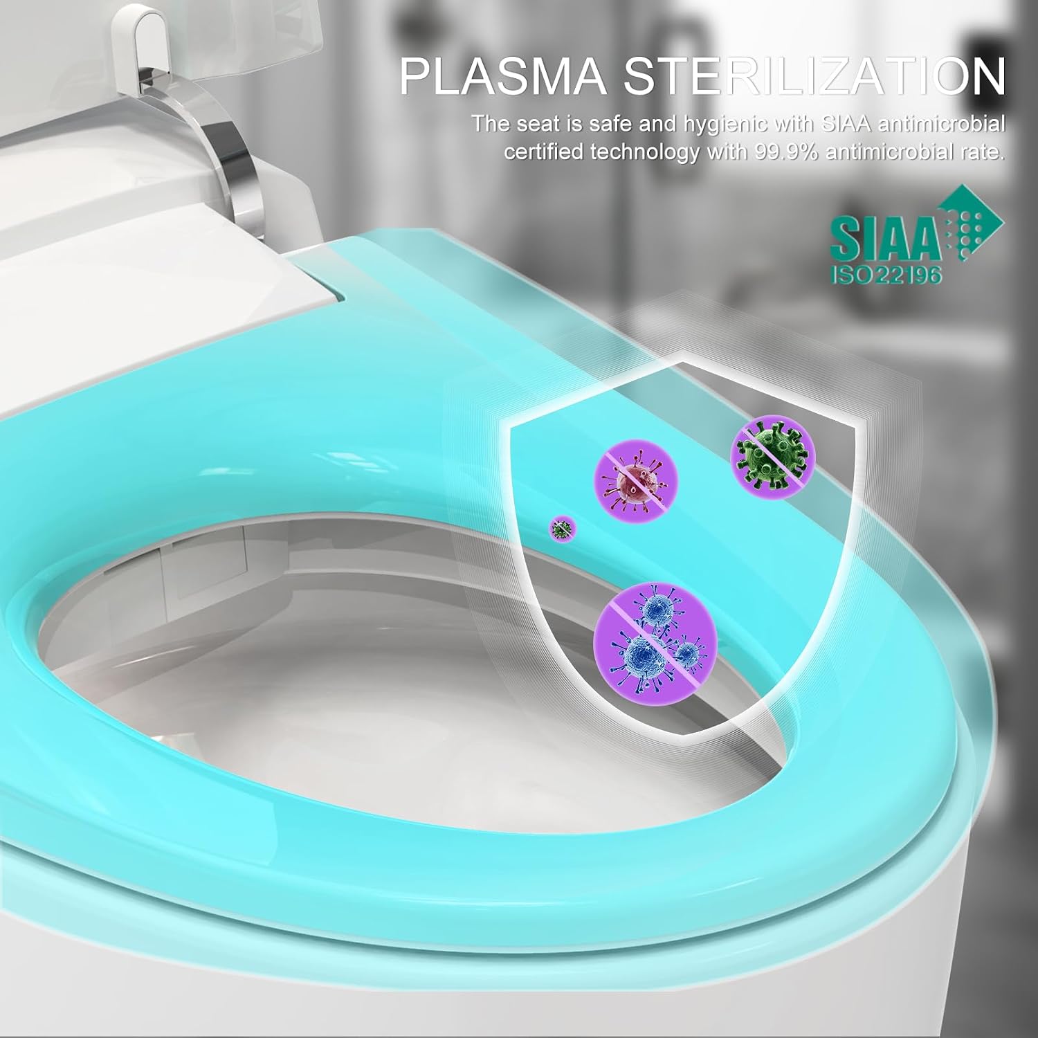 HAWKROWN Smart Toilet with Bidet Built in, Heated Bidet, Auto Open/Close Lid, Foot Sensor Operation, Instant Warm Water
