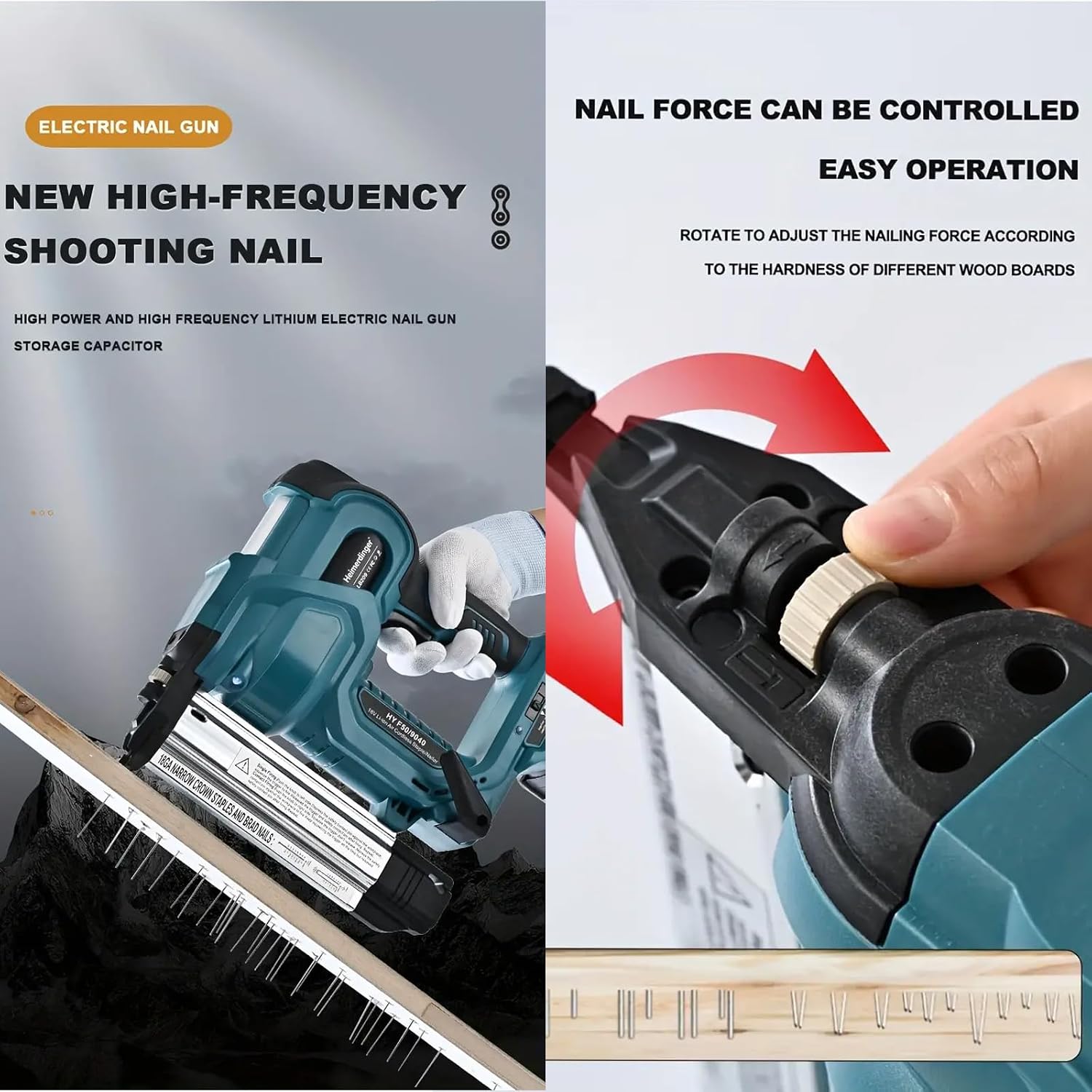 18 Gauge 2 in 1 Cordless Nail Gun with 4.0Ah Battery and Charger Set