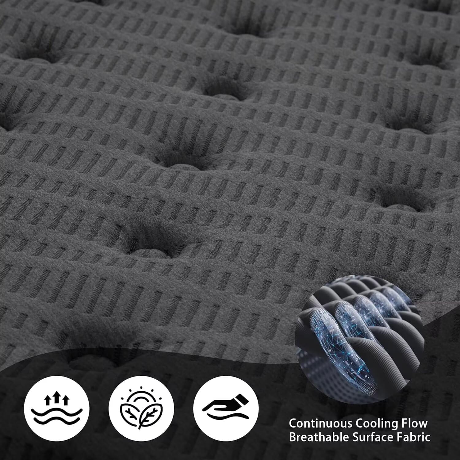 inight Twin XL Mattress, 12 Inch Medium Firm Hybrid, Nebulign Foam & Pocket Springs, Spinal Alignment for Teens & Single Adults (130-230lbs), Fiberglass-Free, CFR 1633 Compliant