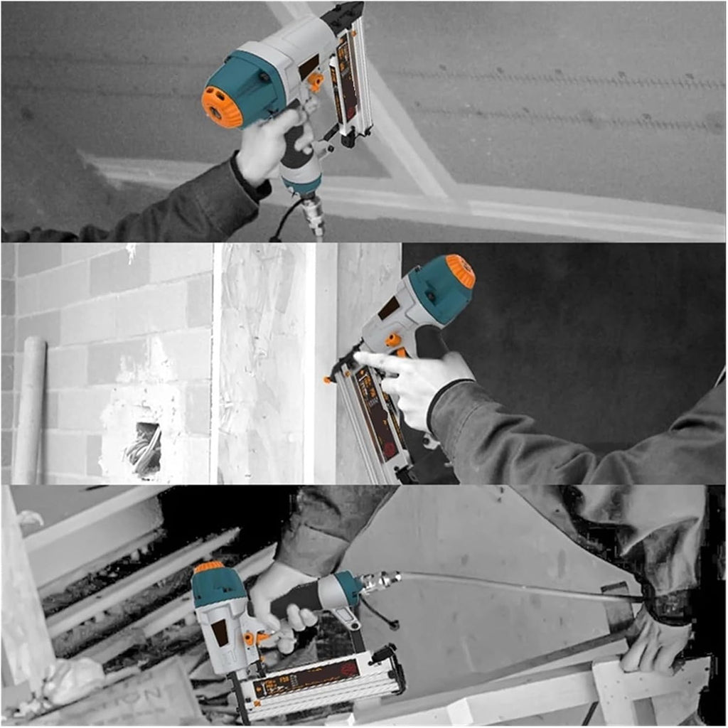 Pneumatic nail gun, T50 F50 K440 Air Nailer Carenter Pneumatic Nail Tool Air Brads Nailer Depth Ergonomic And Light Adjustment for Floor, Truss, and Roof