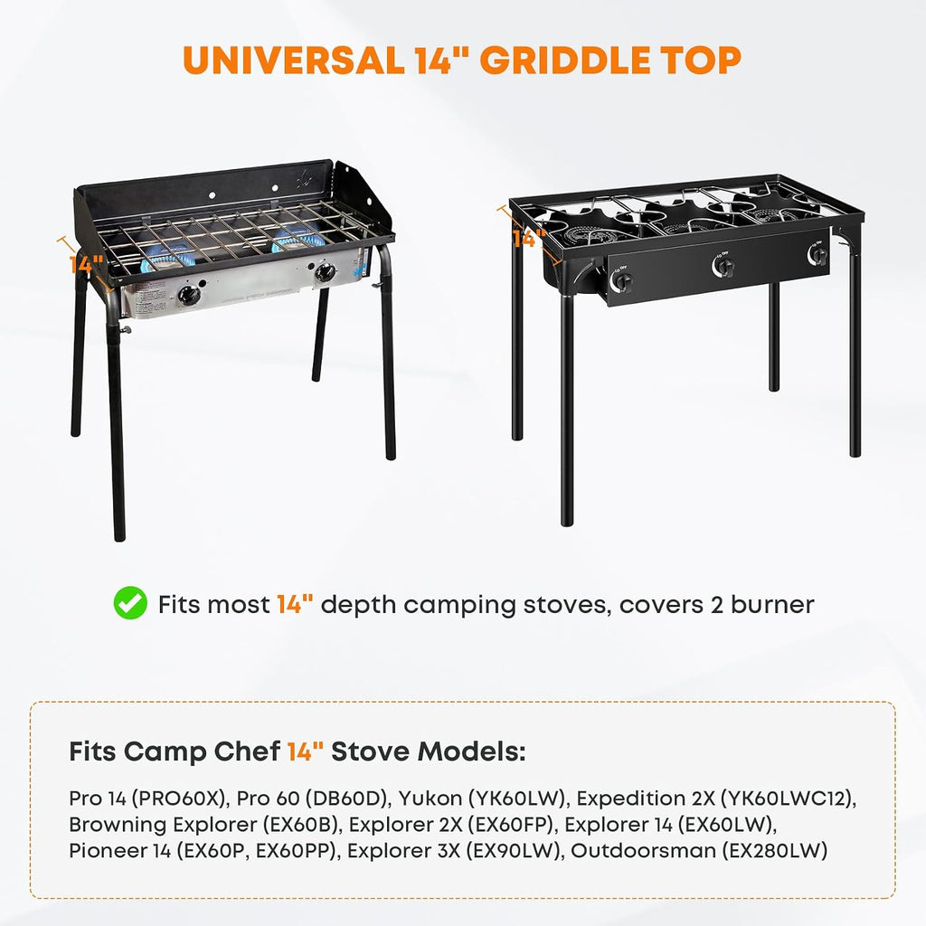 Stanbroil Universal 2-Burner Griddle, Nonstick Flat Top Griddle for Camp Chef and most 14' Deep Camping Stoves, 32' x 14'
