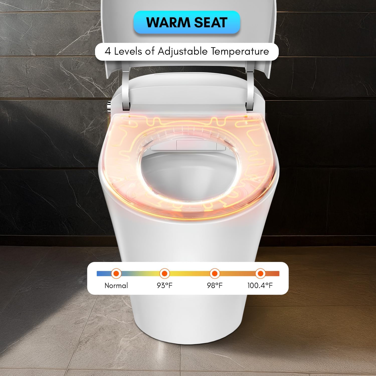 Blossom Smart Toilet with Bidet Built-In, Tankless One-Piece Toilet, Heated Seat, Auto Seat & Lid Open, Warm Water Spray, Air Dryer, Auto Flush, Foot Sensor, Remote Control, Multi-Position Nozzle Wash