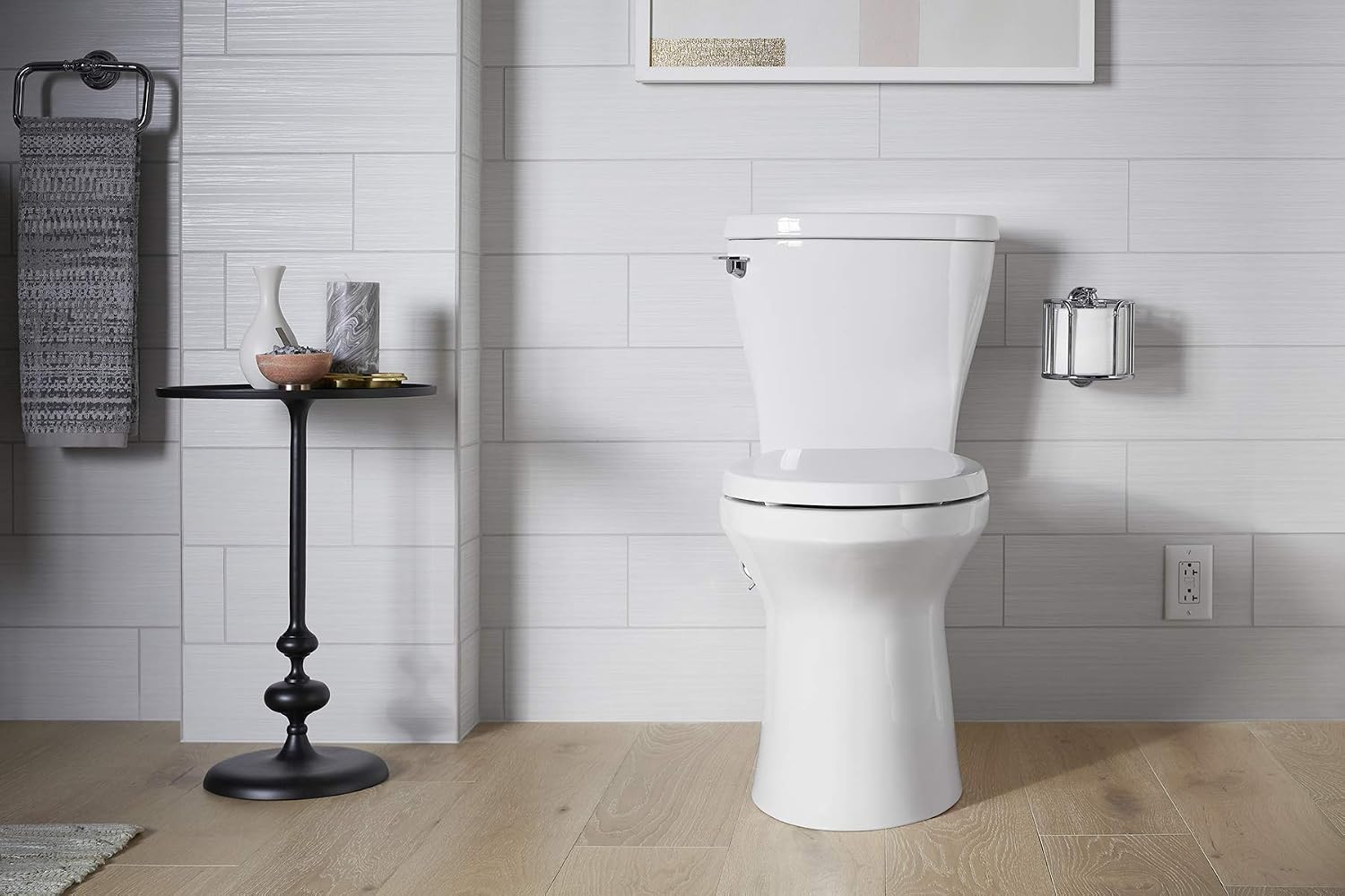 Kohler 20198-0 Betello Comfort Height Two-piece elongated 1.28 gpf toilet with ContinuousClean, skirted trapway, Revolution 360 swirl flushing technology and left-hand trip lever, seat not included