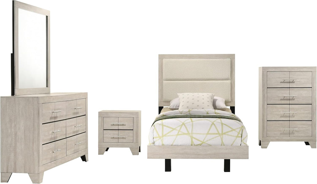 Coaster Home Furnishings Trenton 5-Piece Twin Bedroom Set Rustic Cream 225061T-S5