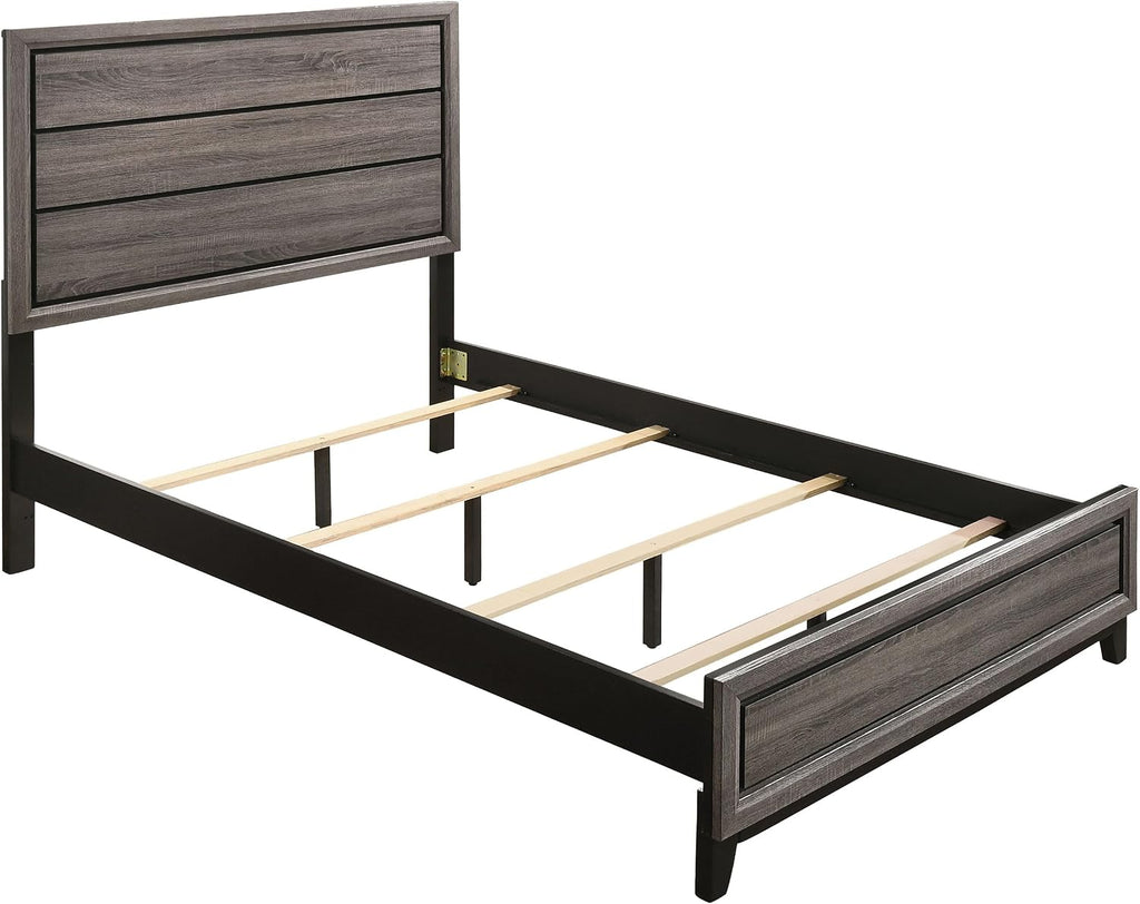 Coaster Home Furnishings - Watson - Wood - 4-Piece Bedroom Set with Panel Headboard and Groove Details - Bedroom - Full Size - Gray Oak - 212421F-S4