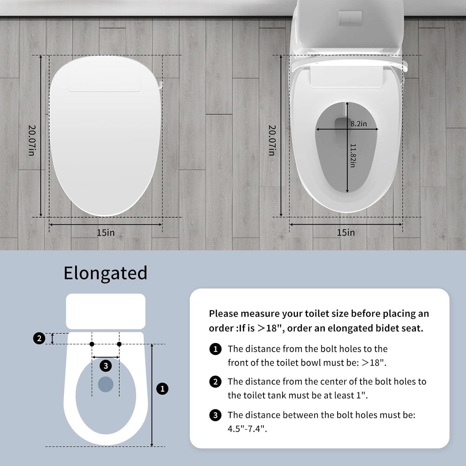 Bidet Toilet Seat Elongated, Unlimited Warm Water, Heated Toilet Seat, Warm Air Dryer, Rear and Front Washing, Soft Closed Toilet Lid, Night Light, Requires Outlet,white