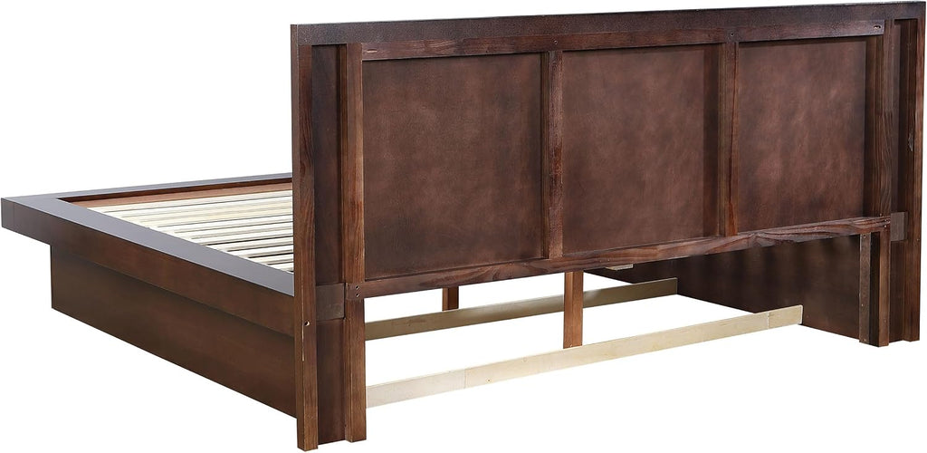 Coaster Home Furnishings Jessica Contemporary 4-Piece Bedroom Set Eastern King Size LED Panel Bed Frame 43-inch Headboard Cappuccino 200711KE-S4