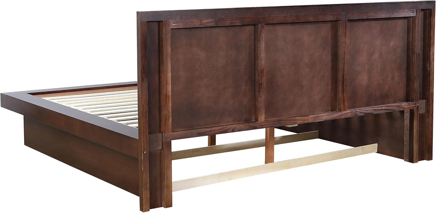 Coaster Home Furnishings Jessica Contemporary 4-Piece Bedroom Set Eastern King Size LED Panel Bed Frame 43-inch Headboard Cappuccino 200711KE-S4