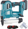 Electric Brad Nailer, Automatic Staple, Impact Drive Handheld Cordless Nailer, with Auxiliary Lighting, for Carpenters, Repairers, Nailing Depth Adjustable, Max 100 Times/Minut,Blue