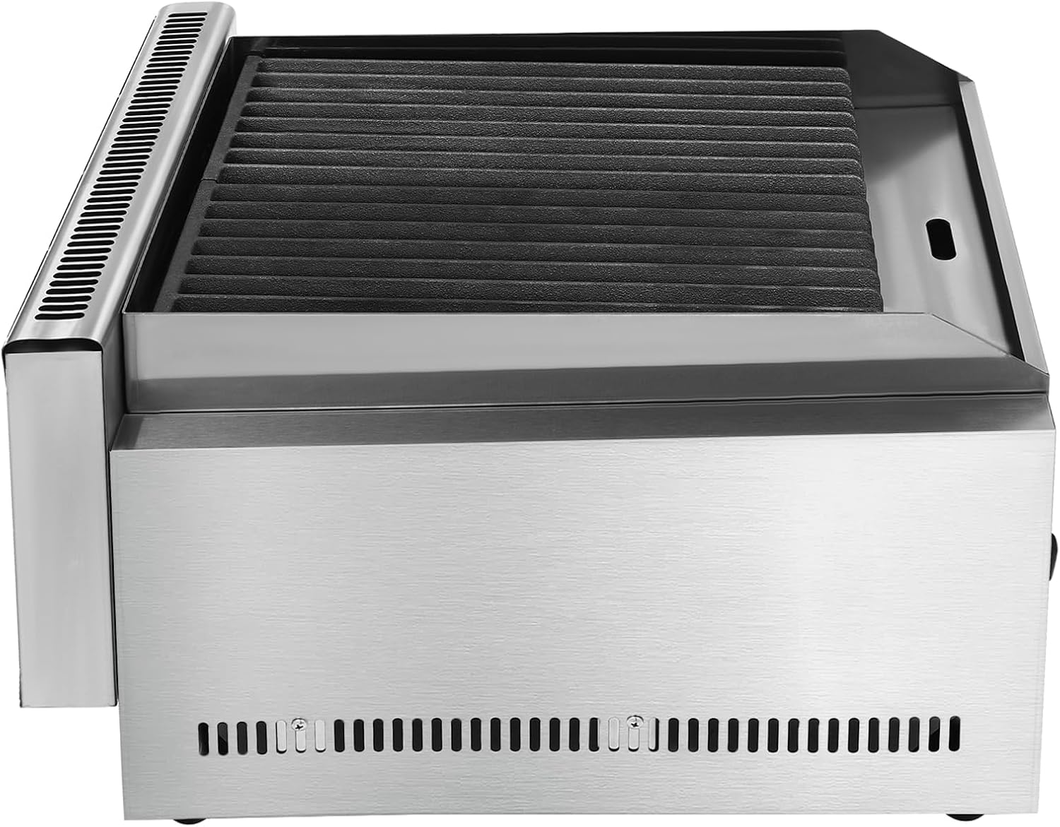 Commercial Gas Grill, Professional Gas Broiler Grill with Dual I Type Burners Cast Iron Grill Independent Knob and Switches Removable Grill Pans Stainless Steel Gas Grill for Western Restaurants Etc