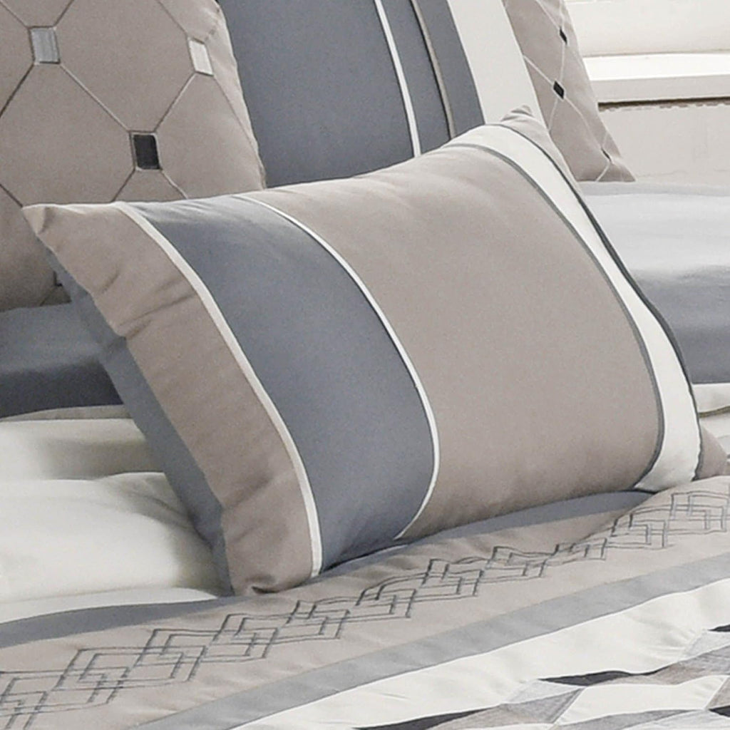 Riverbrook Home Country Manor Comforter Set, King, Beren - Blue/Tan/Ivory, 7 Piece Set